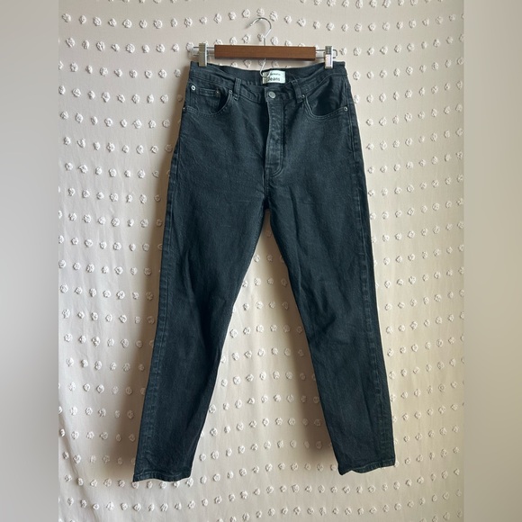 Reformation Jeans Serena High Skinny Crop Button Fly Sz 29 Black - Picture 1 of 7